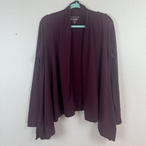 Coolibar UPF 50+ Long Sleeve Knit Cardigan UV Sun Protection Wrap Maroon Medium